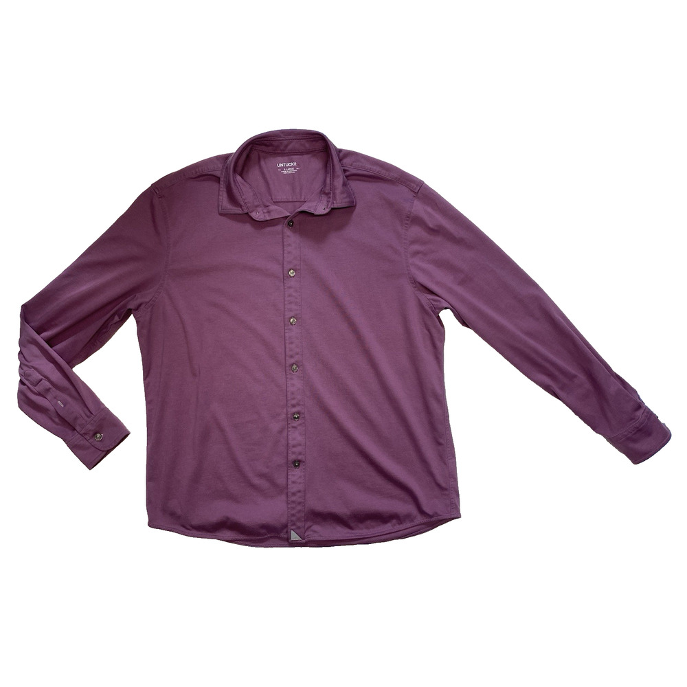 UNTUCKit Mens XL Long Sleeve Berry Button Down Shirt 100% Cotton Luxe Tee Career